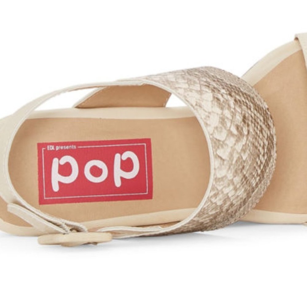 Pop Complete Wedge Sandals snake beige 9.5 vegan - Picture 6 of 8